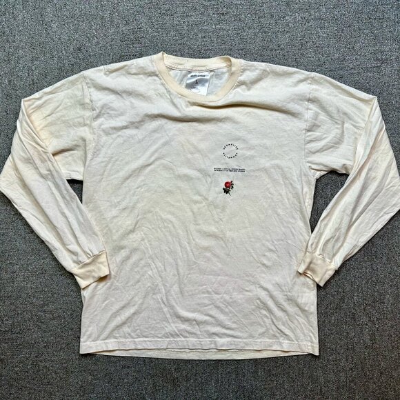 Akomplice Streetwear Long Sleeve T-Shirt in Cream / Floral Size Mens Large - Picture 2 of 6